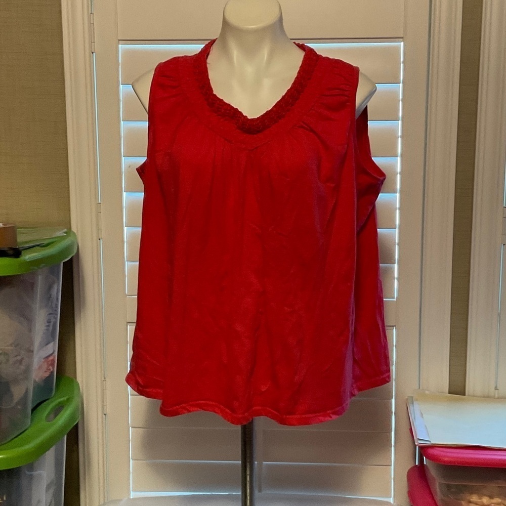 St. John's Bay Vibrant Red Tank Top